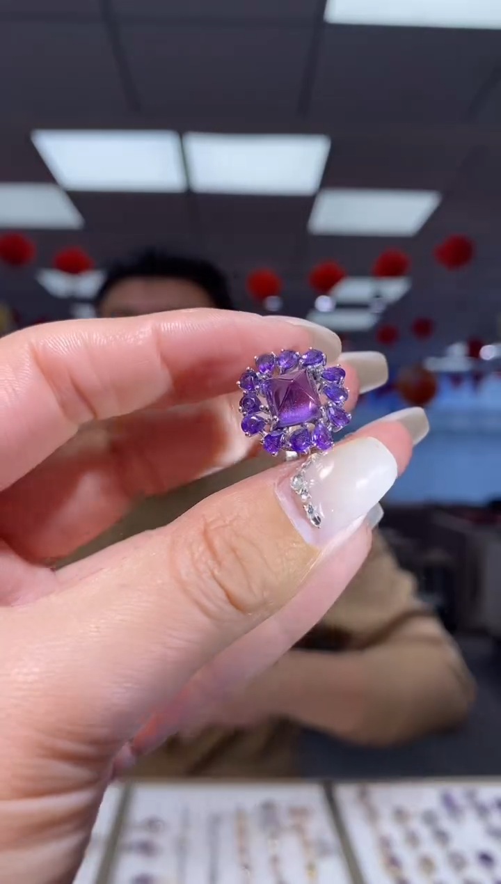 【闪购商品】水晶戒指银S925镶嵌多样性发其一