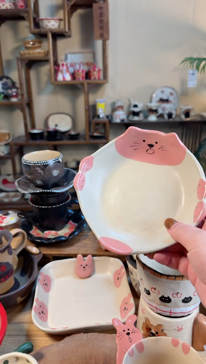 【闪购商品】兔兔盘高温瓷器瓷器