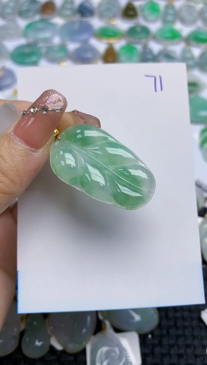 【闪购商品】翡翠颈饰18K金镶嵌天然A货翡翠 71