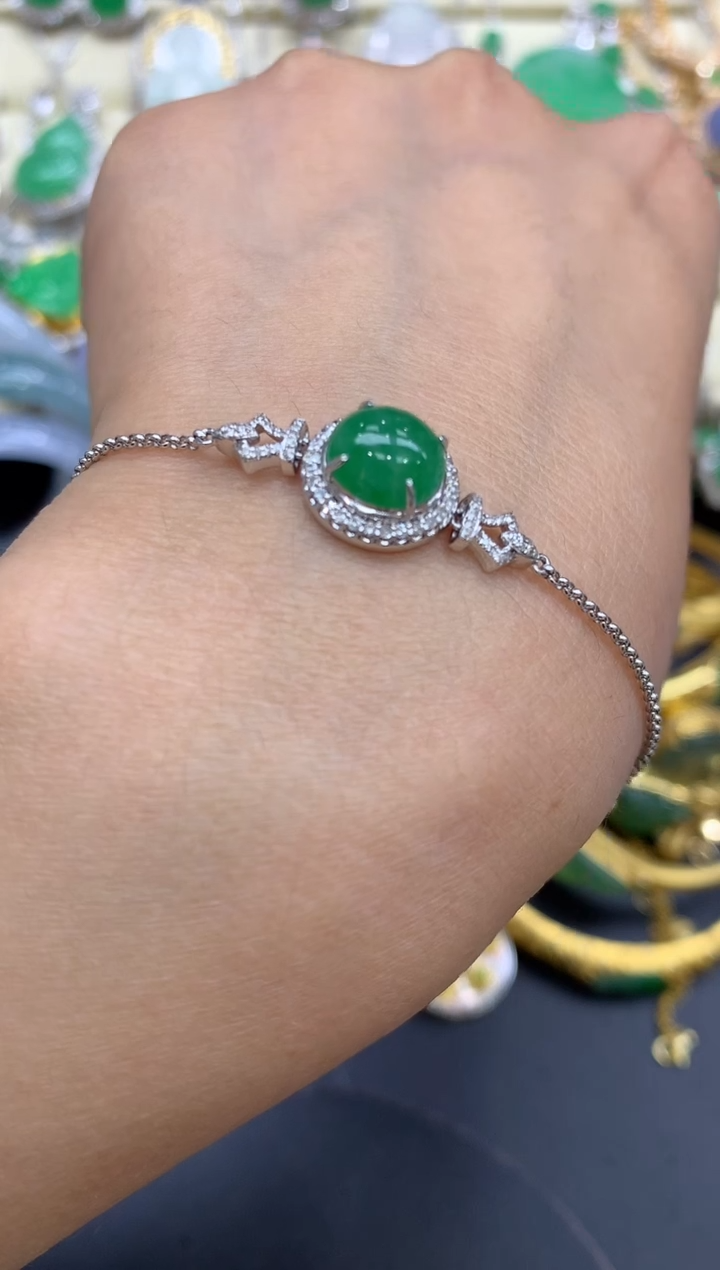 【闪购商品】翡翠手链18K金镶嵌429-中国好珍宝