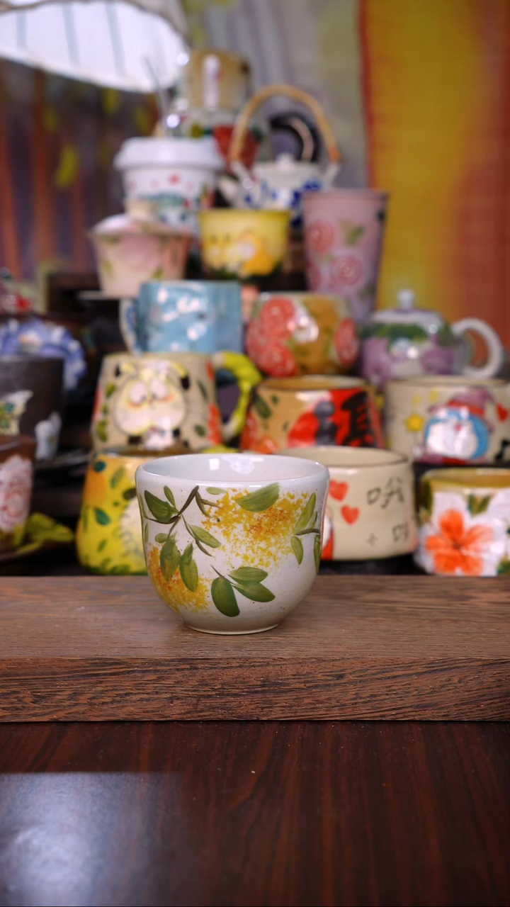 杯子陶泥垚手作 景德镇手工手绘陶瓷器物