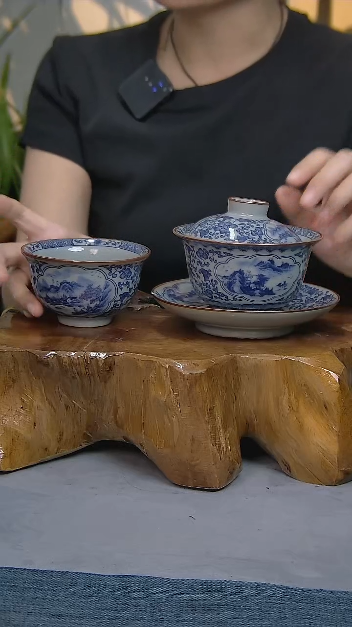 2件套陶瓷茶具老陶泥开片纹