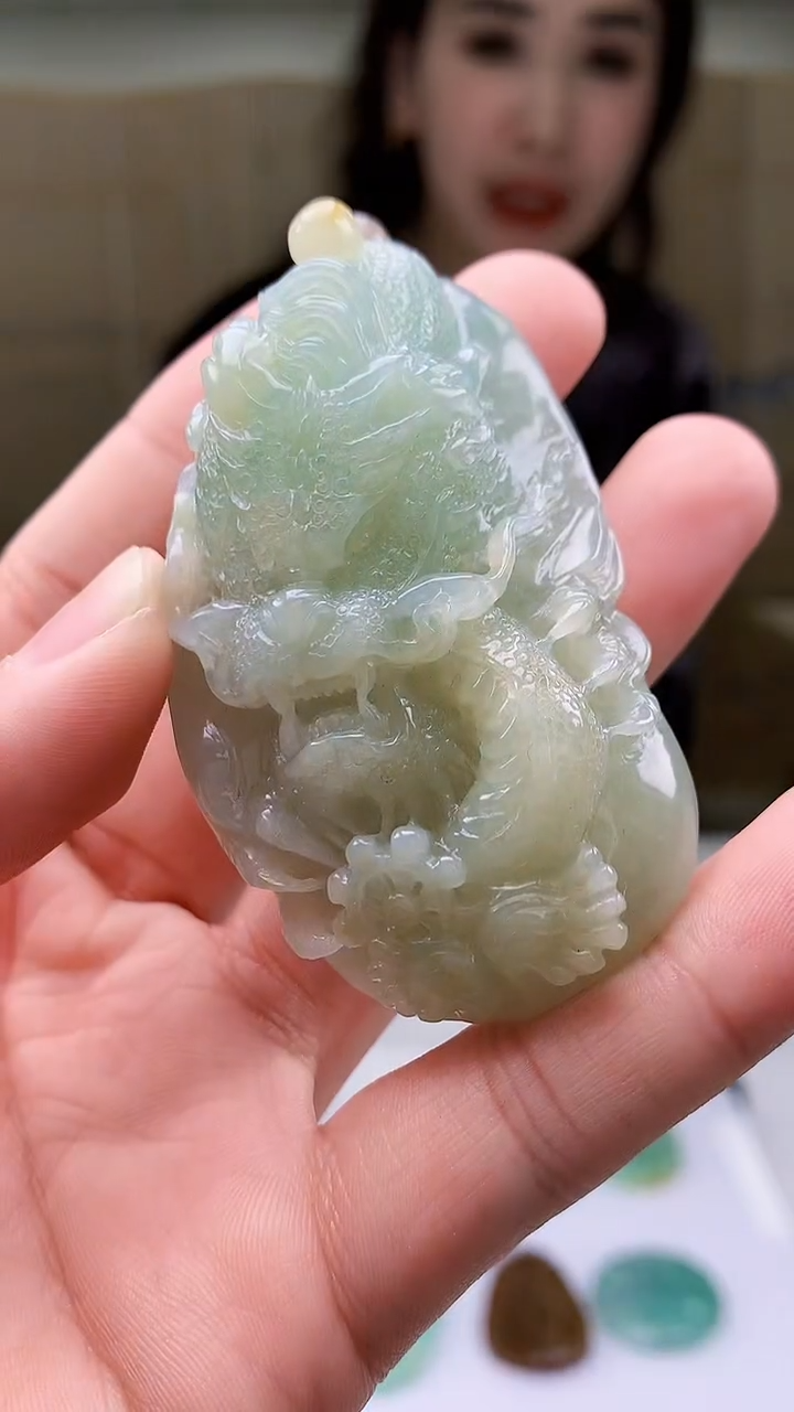 【闪购商品】定制翡翠未镶嵌4829bb-毛货挂件47