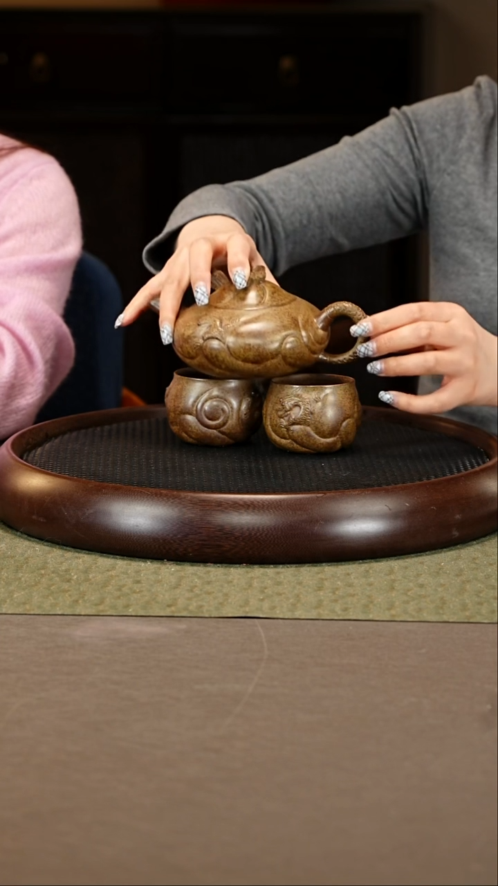 茶壶紫砂 148 惠慧 青段柴烧 鱼化龙套组340cc