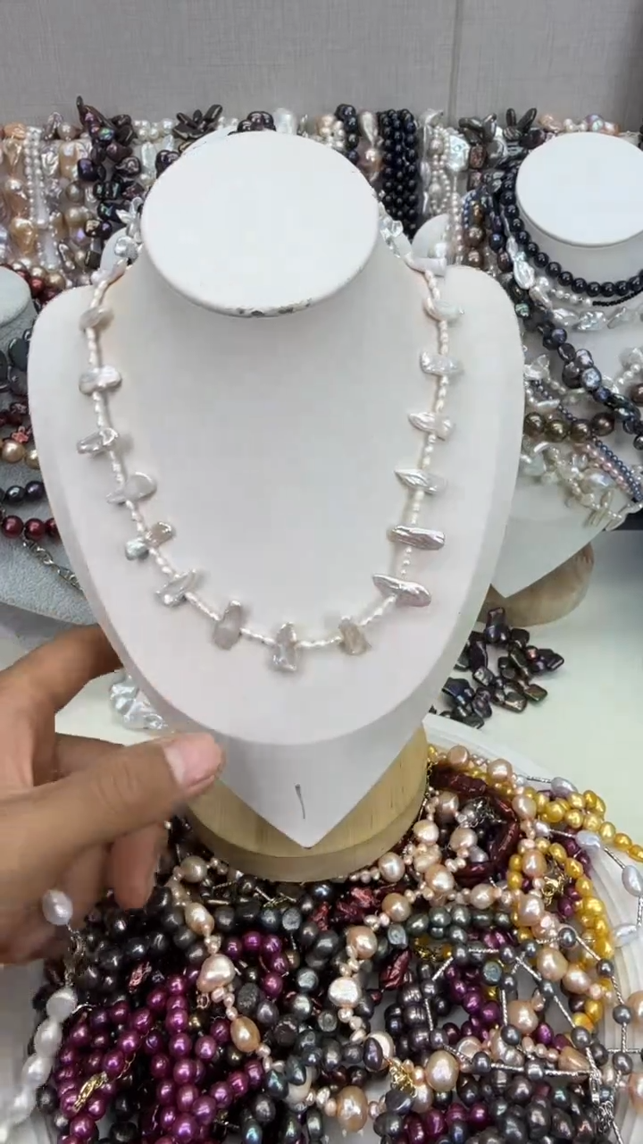 颈饰银S925镶嵌淡水珍珠1