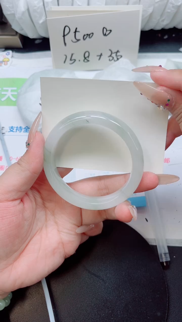 石英质玉手镯未镶嵌b214-圈口60.6