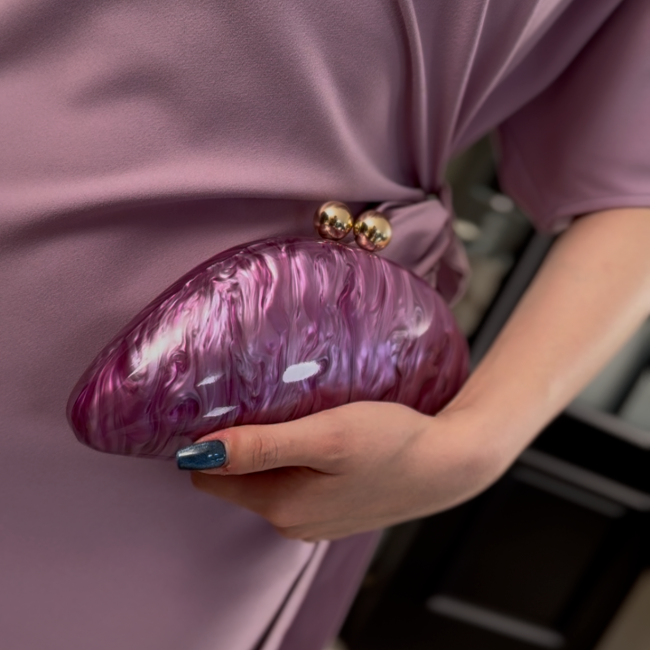 芈莱尤优—欧美时尚高级感椭圆贝壳时尚 单肩包