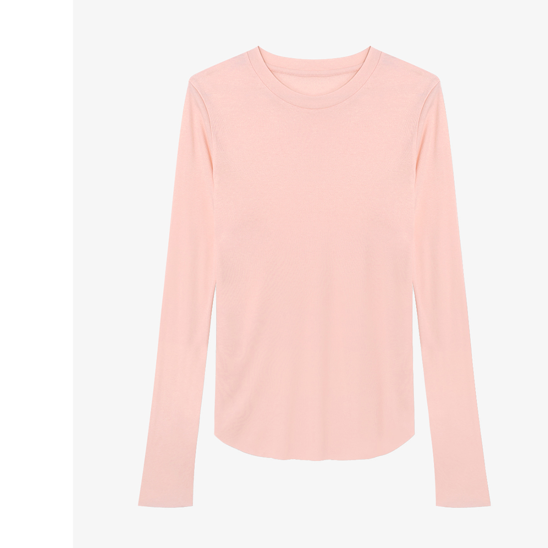 粉色长袖春秋修身显瘦百搭T恤女-B0624S5J122