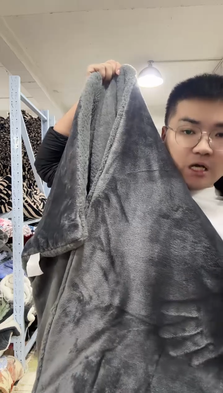 兔毛【1.5*2米单人加厚被子】外贸原单毛毯拍完现场打开看