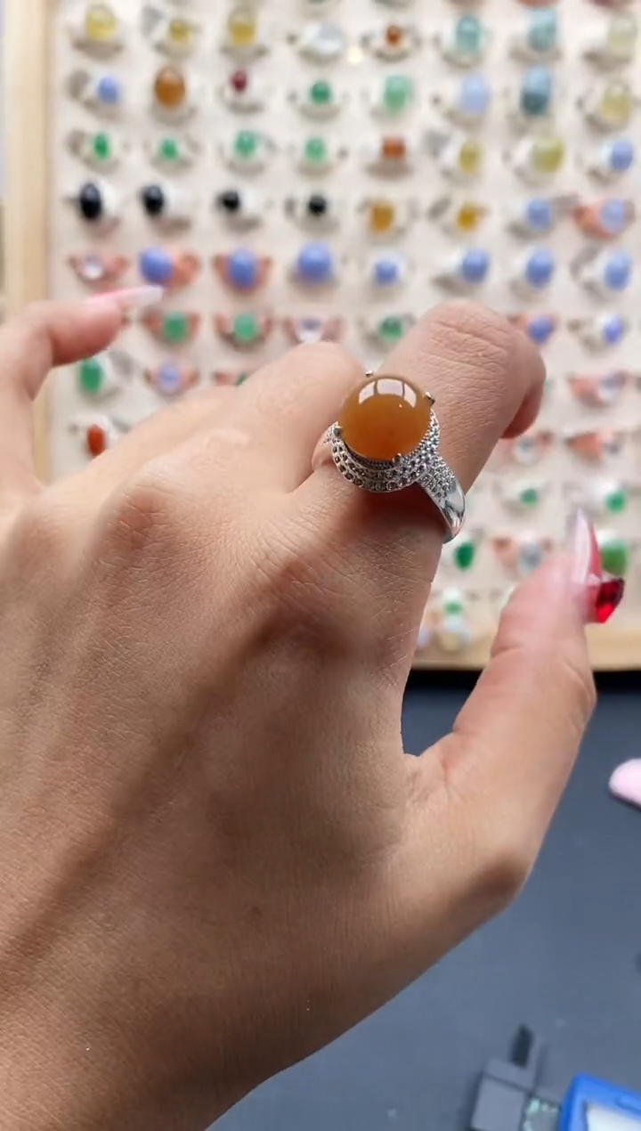 【闪购商品】翡翠戒指未镶嵌缅甸天然A货翡翠333 8+9