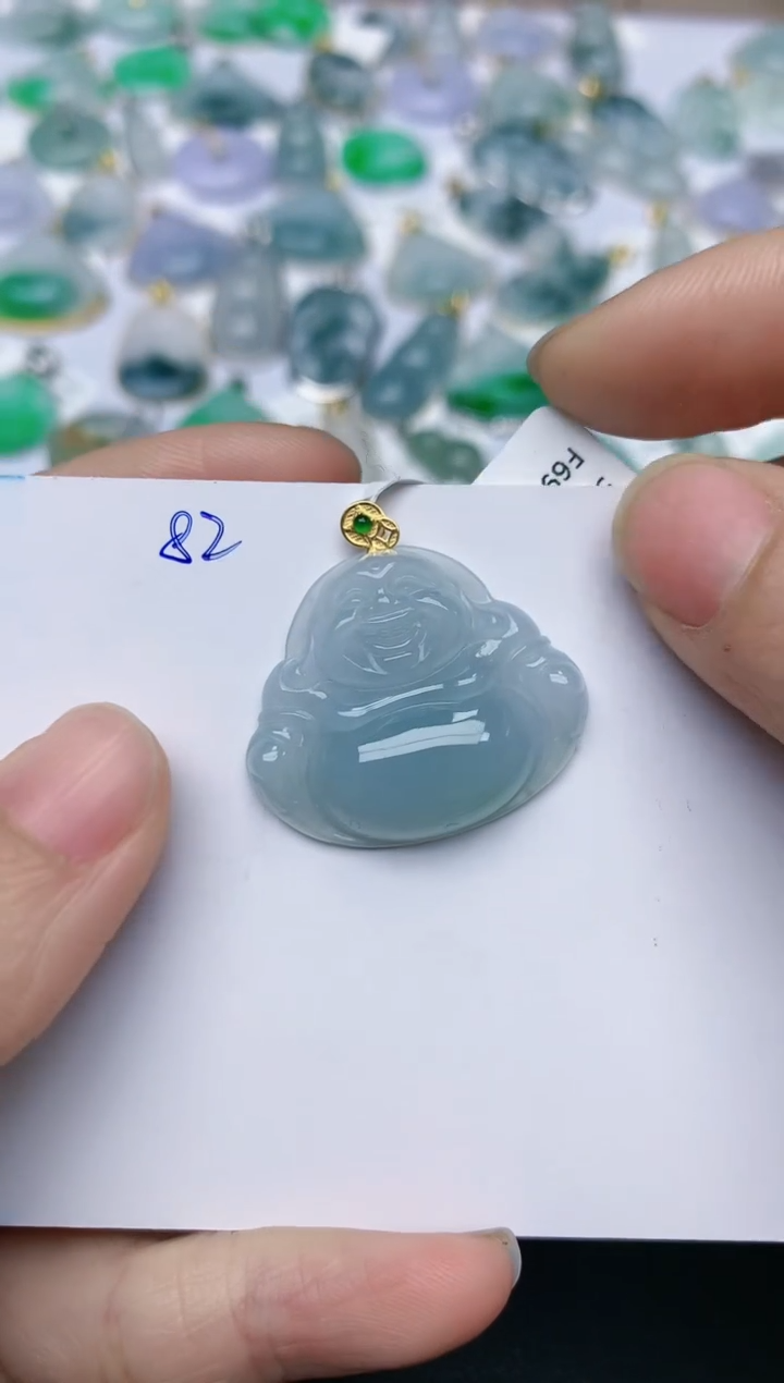 【闪购商品】翡翠颈饰18K金镶嵌天然翡翠A货    