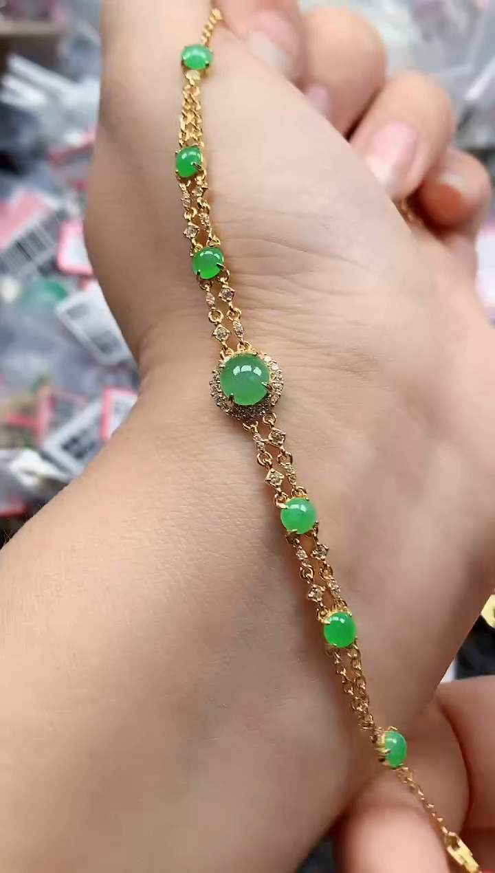 银S925镶嵌戒指翡翠天然A货缅甸翡翠