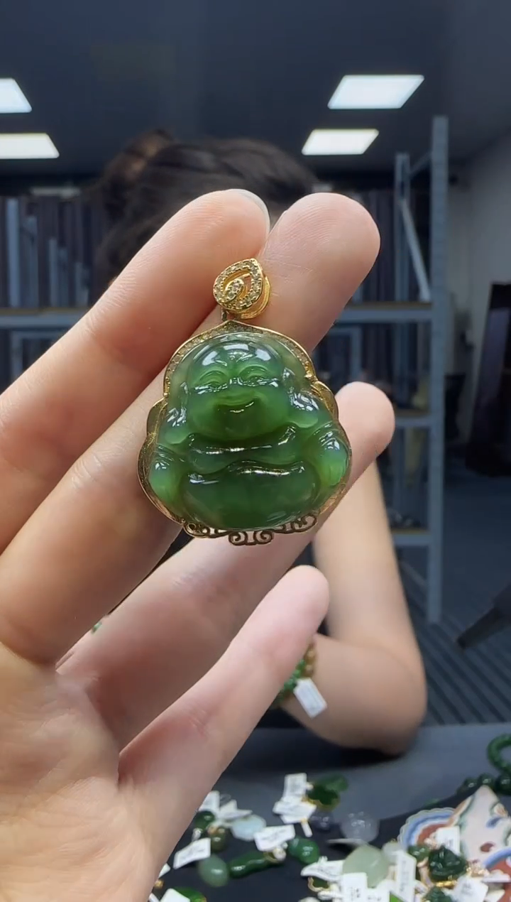 和田玉银S925镶嵌挂件1