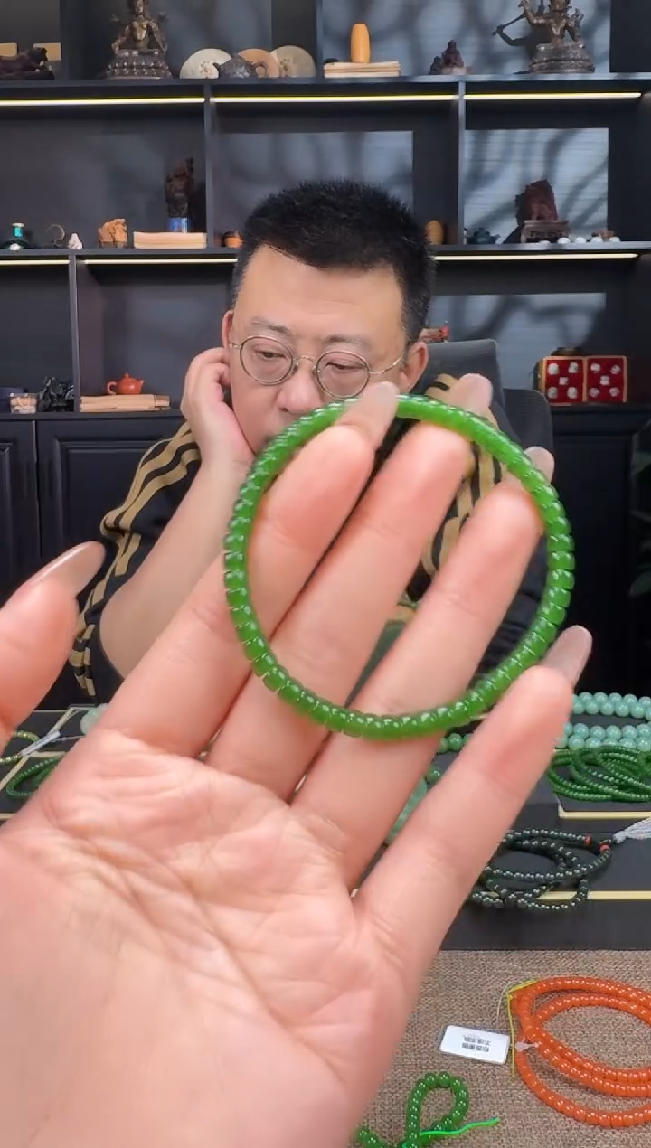 【闪购商品】和田玉1未镶嵌4+mm碧玉药片手串