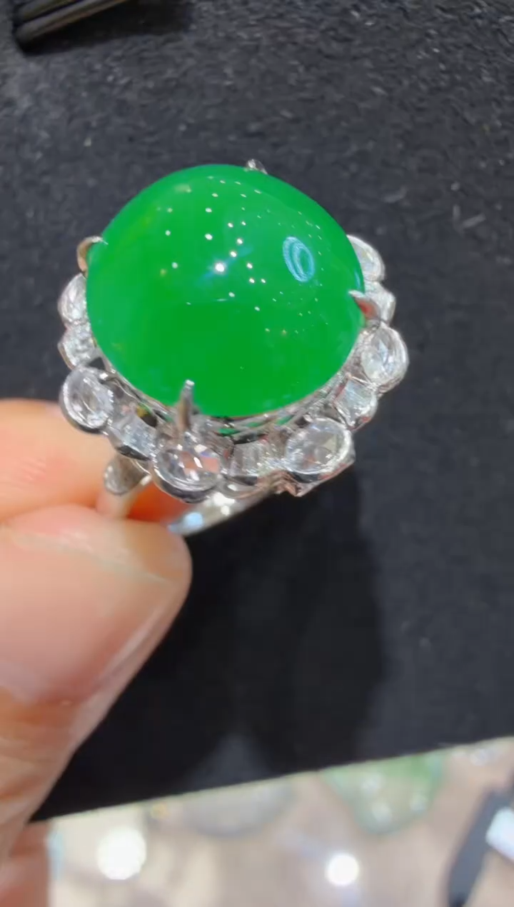 18K金镶嵌戒指翡翠快****）分单