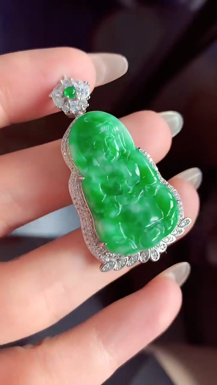 【闪购商品】翡翠颈饰银S925镶嵌吊坠