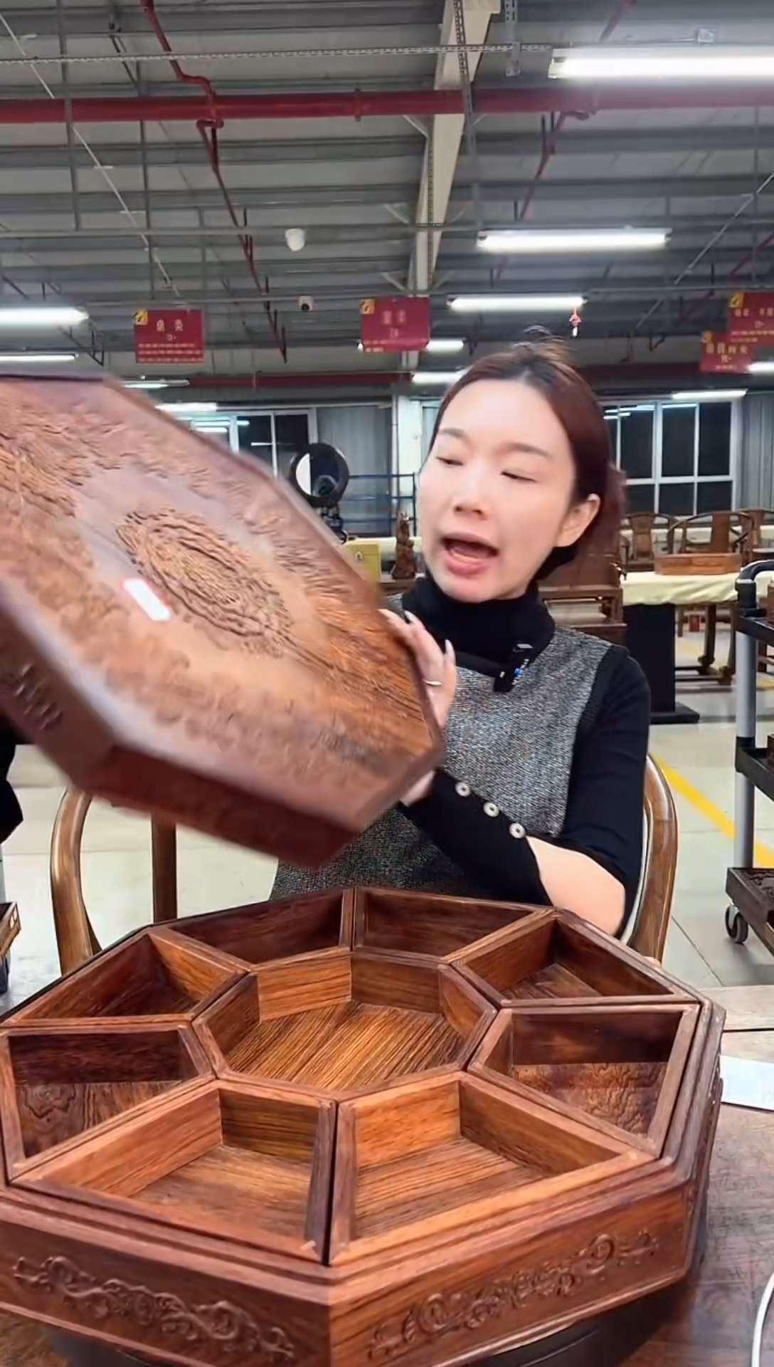 DZ1069MK-木雕填八方糖果盒（拍）