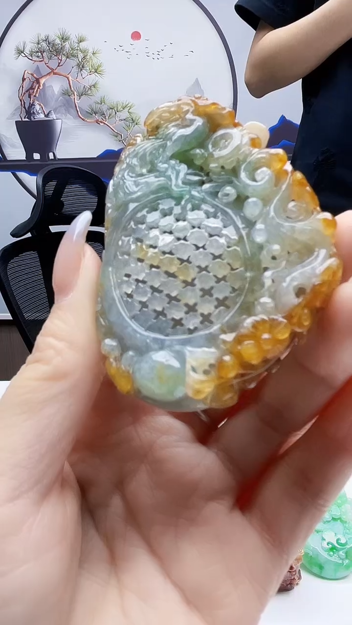 未镶嵌定制翡翠毛货挂件73