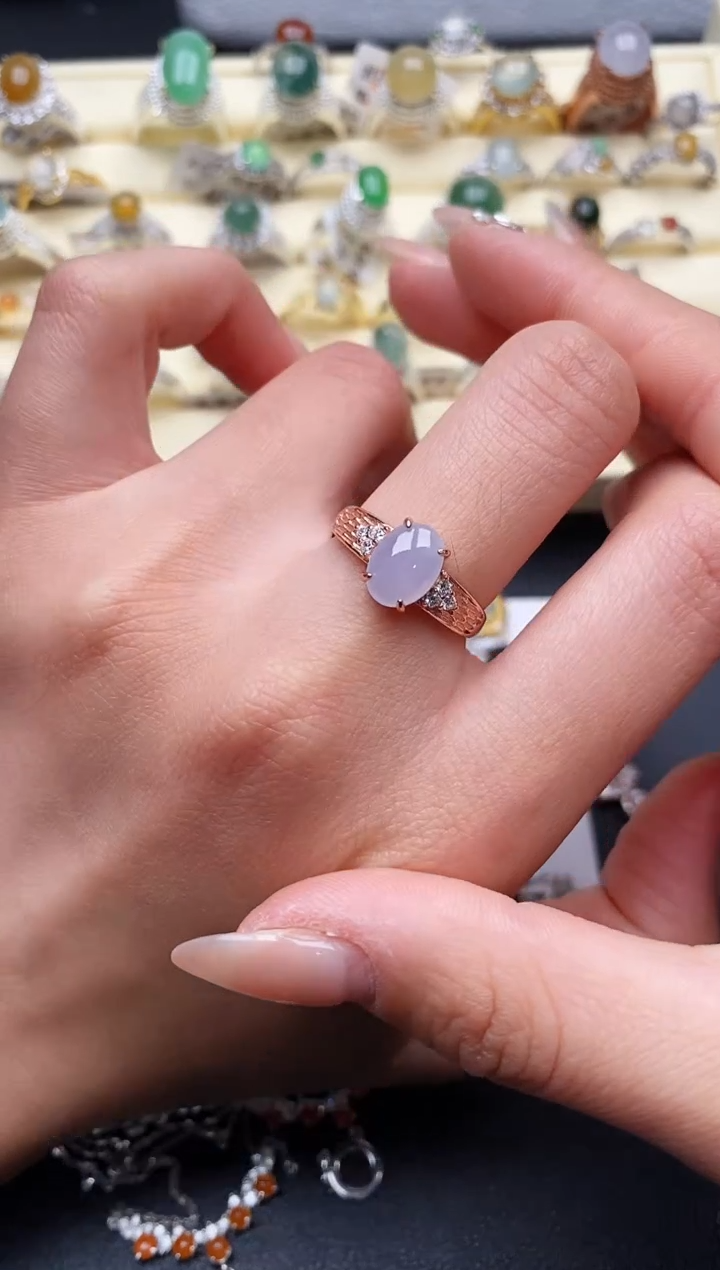 【闪购商品】翡翠戒指银S925镶嵌777777+5