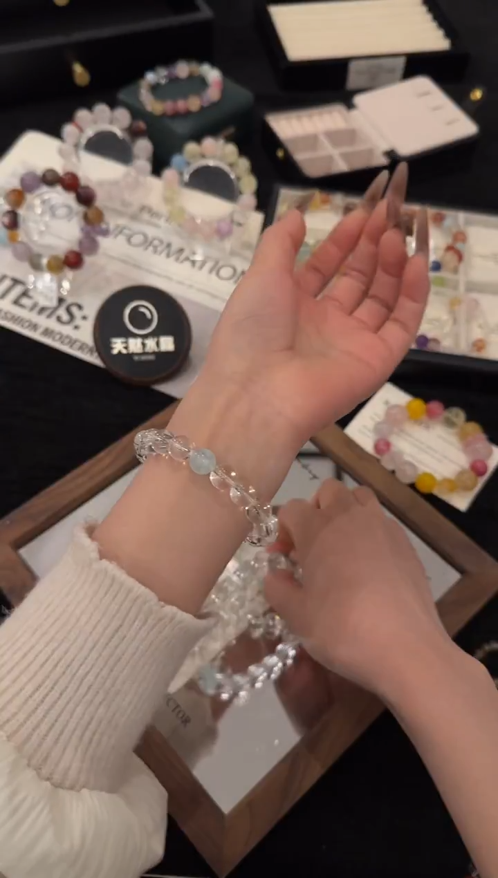 未镶嵌手链水晶白水晶x2979
