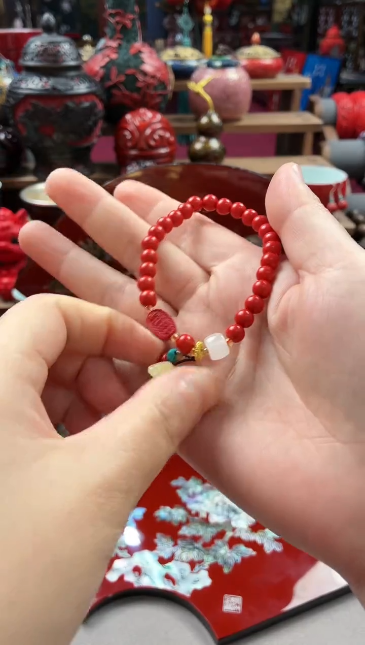 扬州漆器砂砂单圈手串