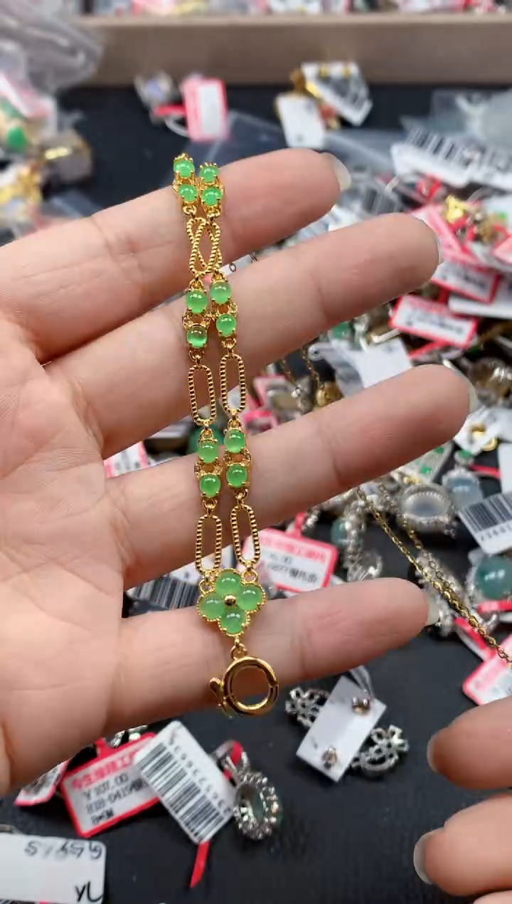 银S925镶嵌戒指翡翠天然A货缅甸翡翠