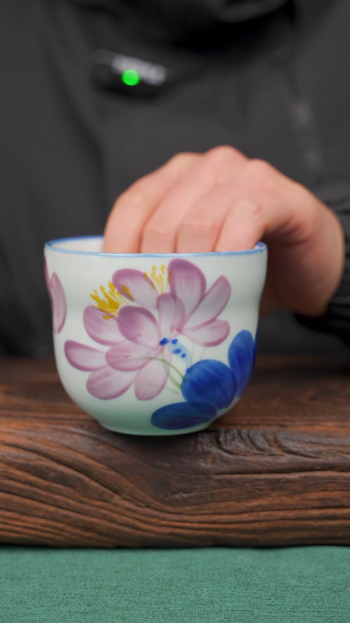 【闪购商品】瓷片42寻一缕瓷香杯釉下手工手绘瓷器