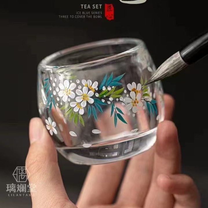 水晶玻璃 茶杯个人专用品茗杯家用喝茶杯137