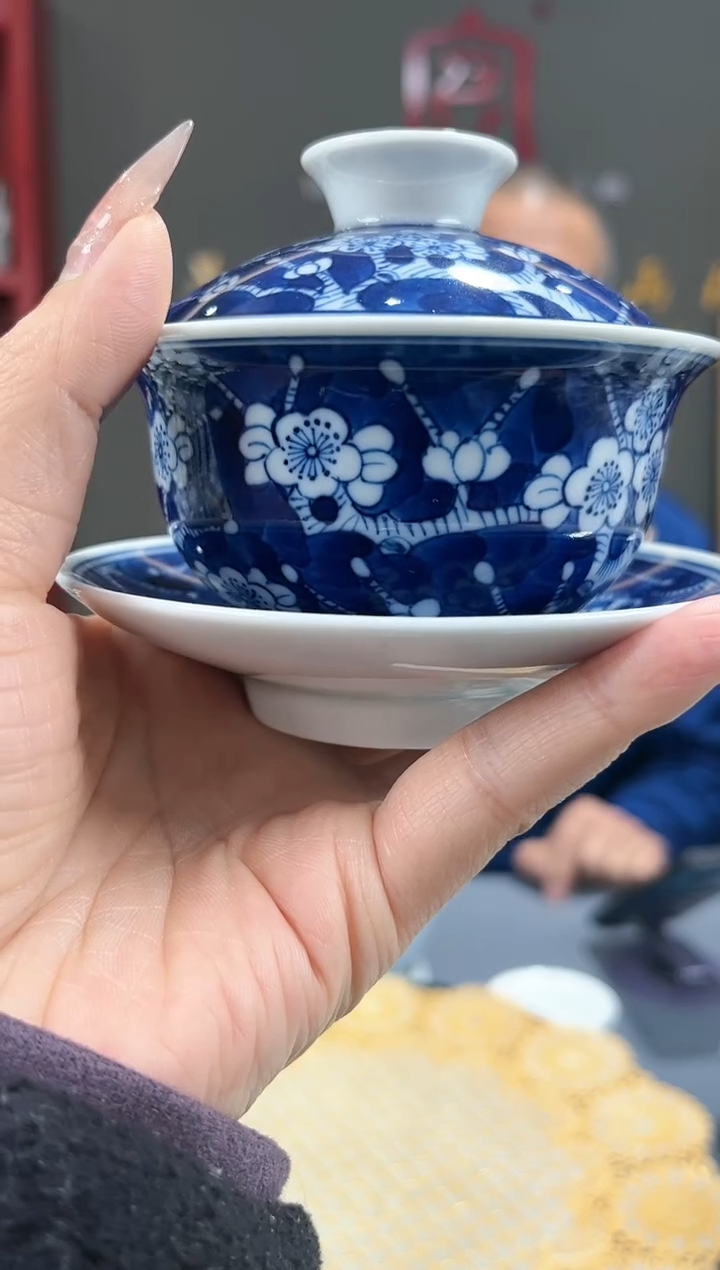 【闪购商品】官窑瓷画院822官窑瓷画院冰梅三才盖碗