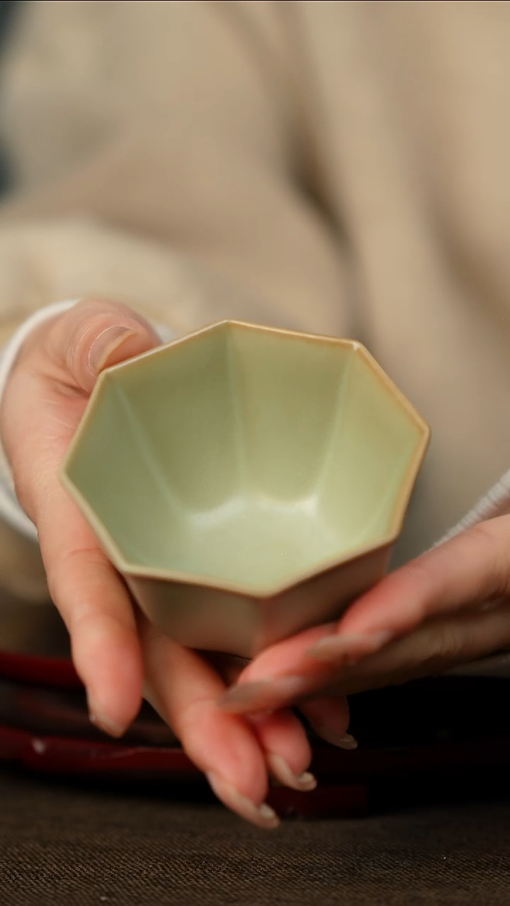 全品 粉青 八方杯