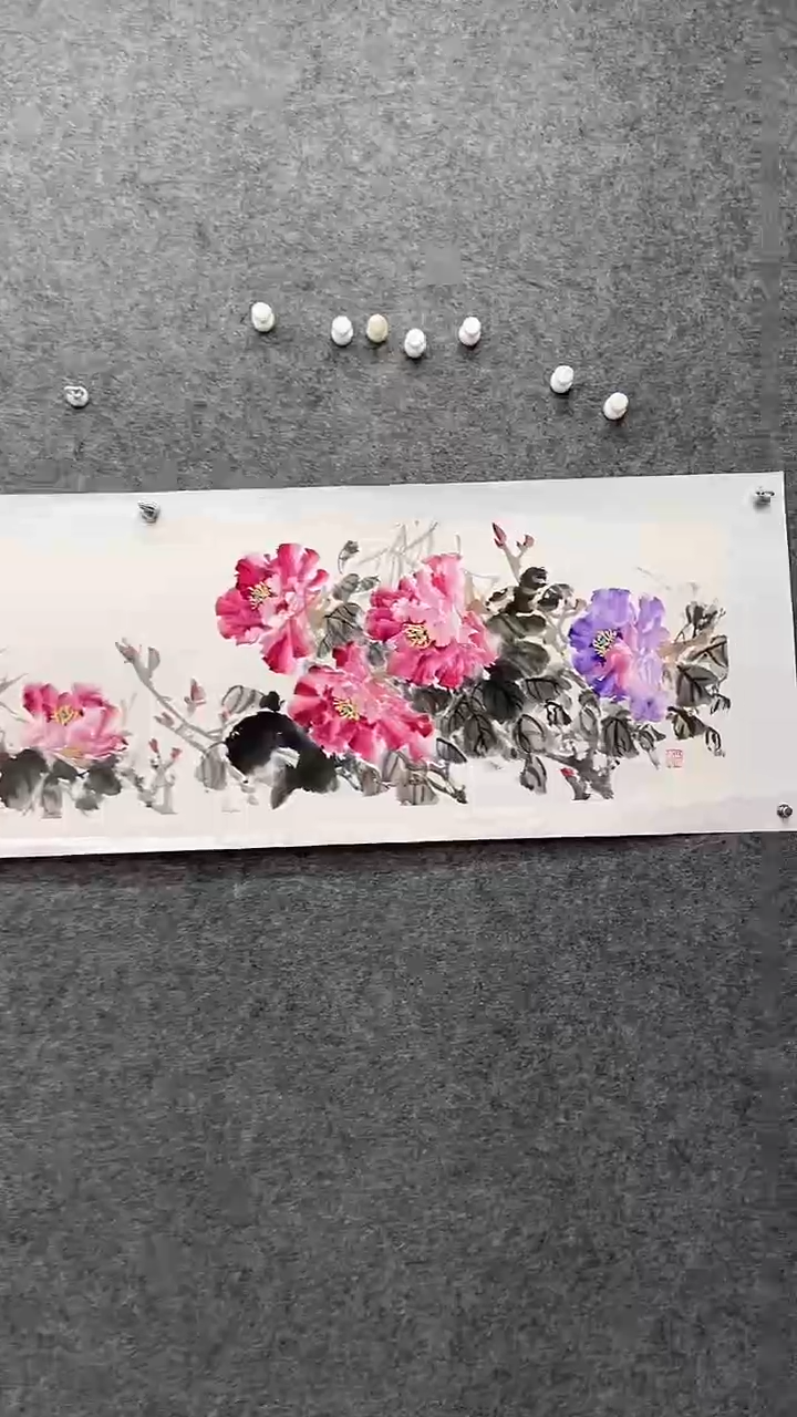 国画国画王生意牡丹床头挂画