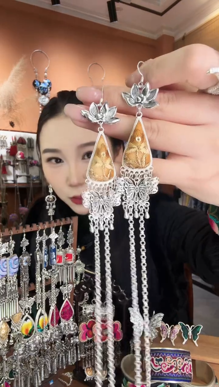 刺绣纯手工民族风耳环