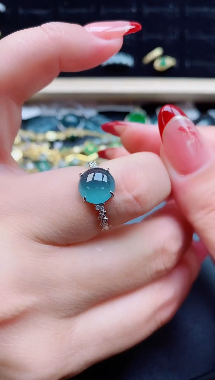 【闪购商品】翡翠戒指银S925镶嵌12121