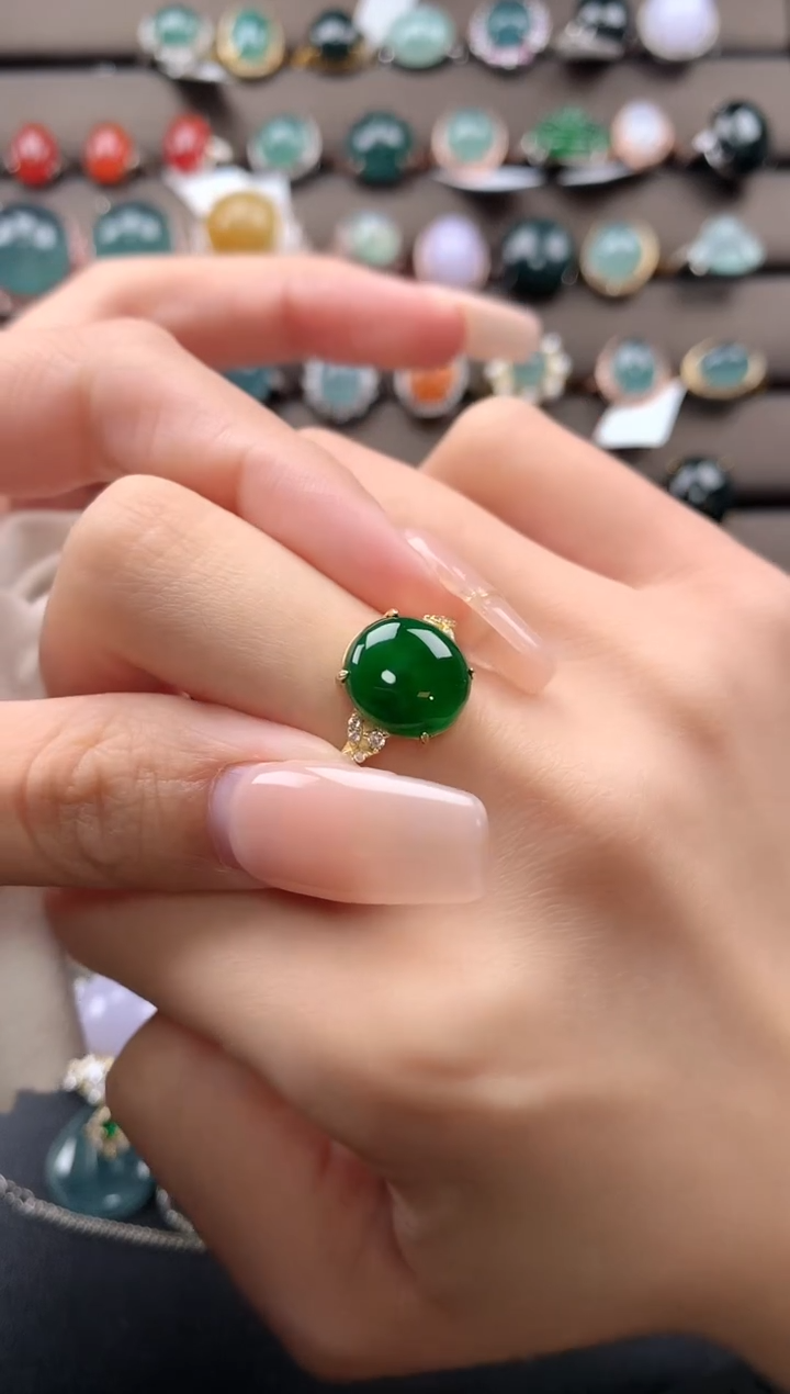 【闪购商品】翡翠戒指银S925镶嵌534243