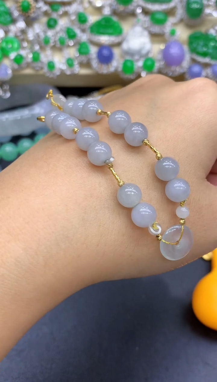 足金镶嵌手链翡翠165-中国好珍宝