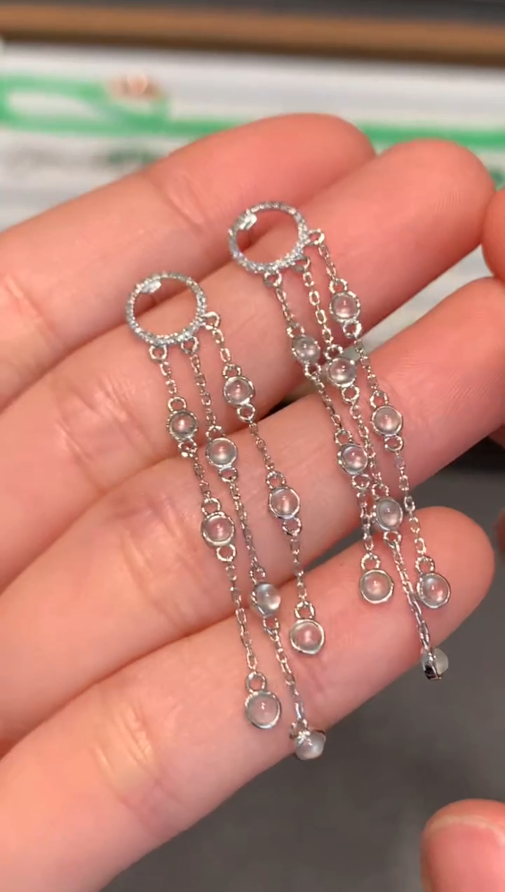 【闪购商品】翡翠耳饰18K金镶嵌3800