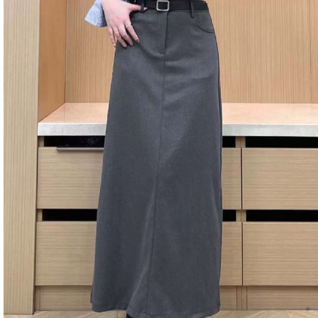 悦己大码胖mm开叉纯色西装半身裙女装早春高腰包臀裙中长款裙子