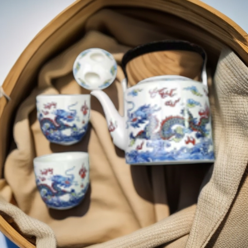 龙腾四海一壶两杯