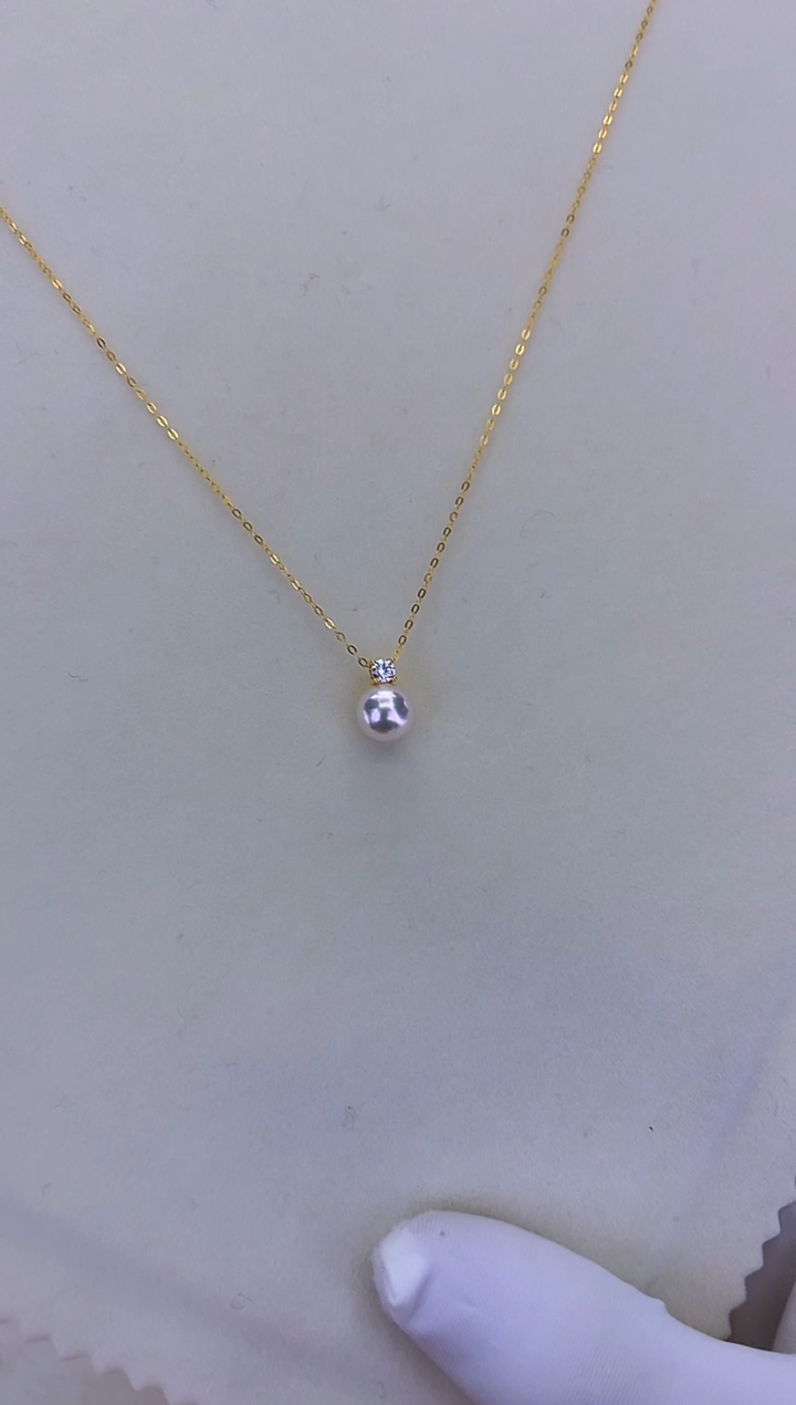 银S925镶嵌DA海水珍珠 GD249 7-8 王妃吊坠赠银链