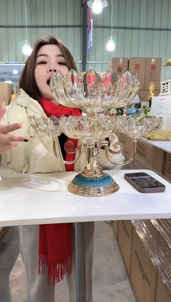 【闪购商品】玻璃于清花器B-早61