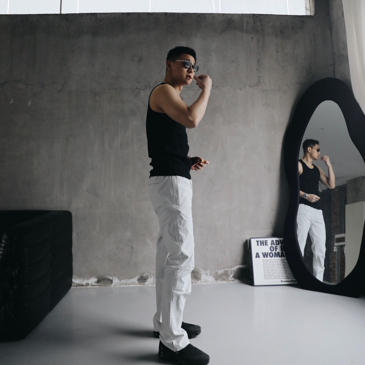 GTAL美式凉感透气休闲裤夏季网格户外休闲机能裤打褶直筒抽绳长裤