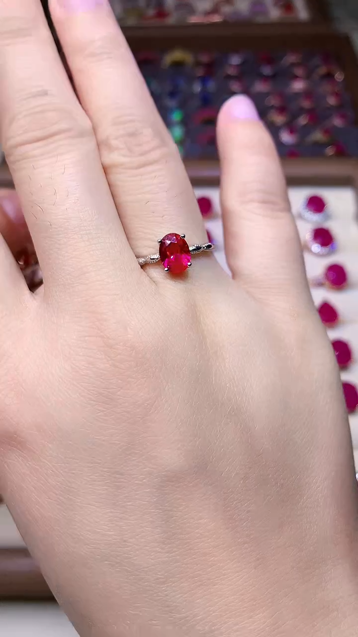 【闪购商品】红宝石戒指银S925镶嵌0000