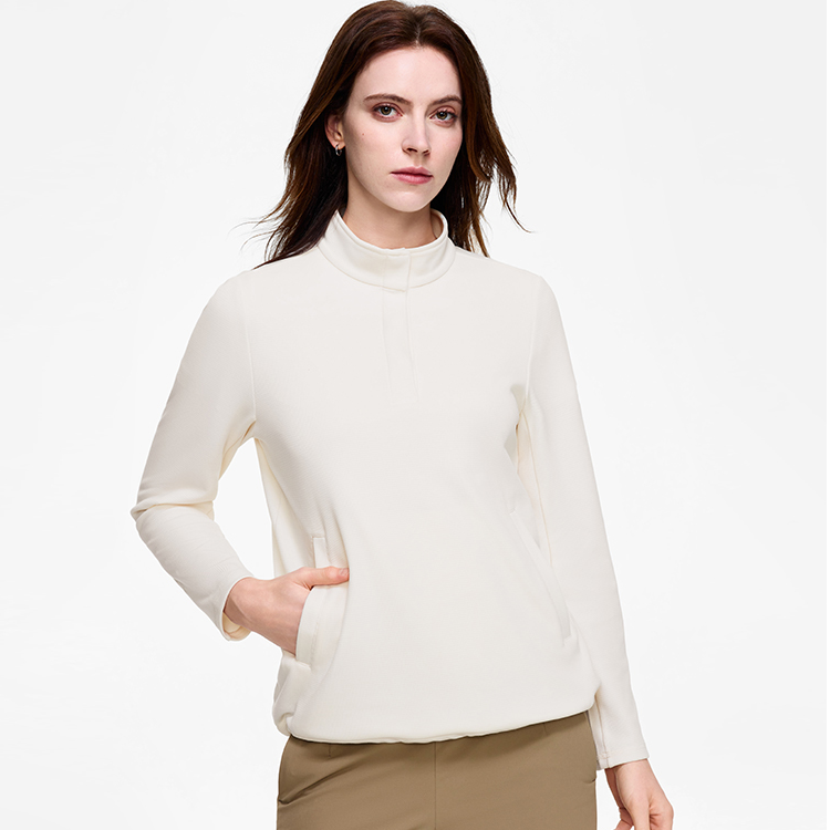 【25年秋季新款】AIGLE艾高秋季保暖时尚百搭亲肤半拉抓绒衣BO00