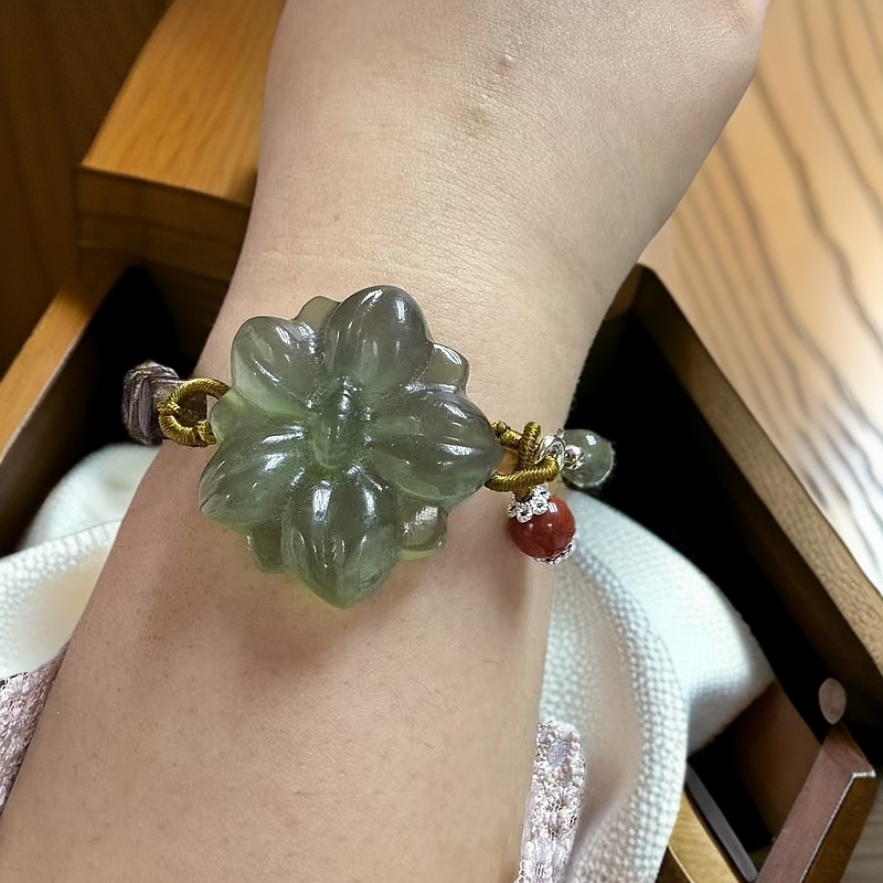 岫玉灰冰五福花手串多样性随机发一