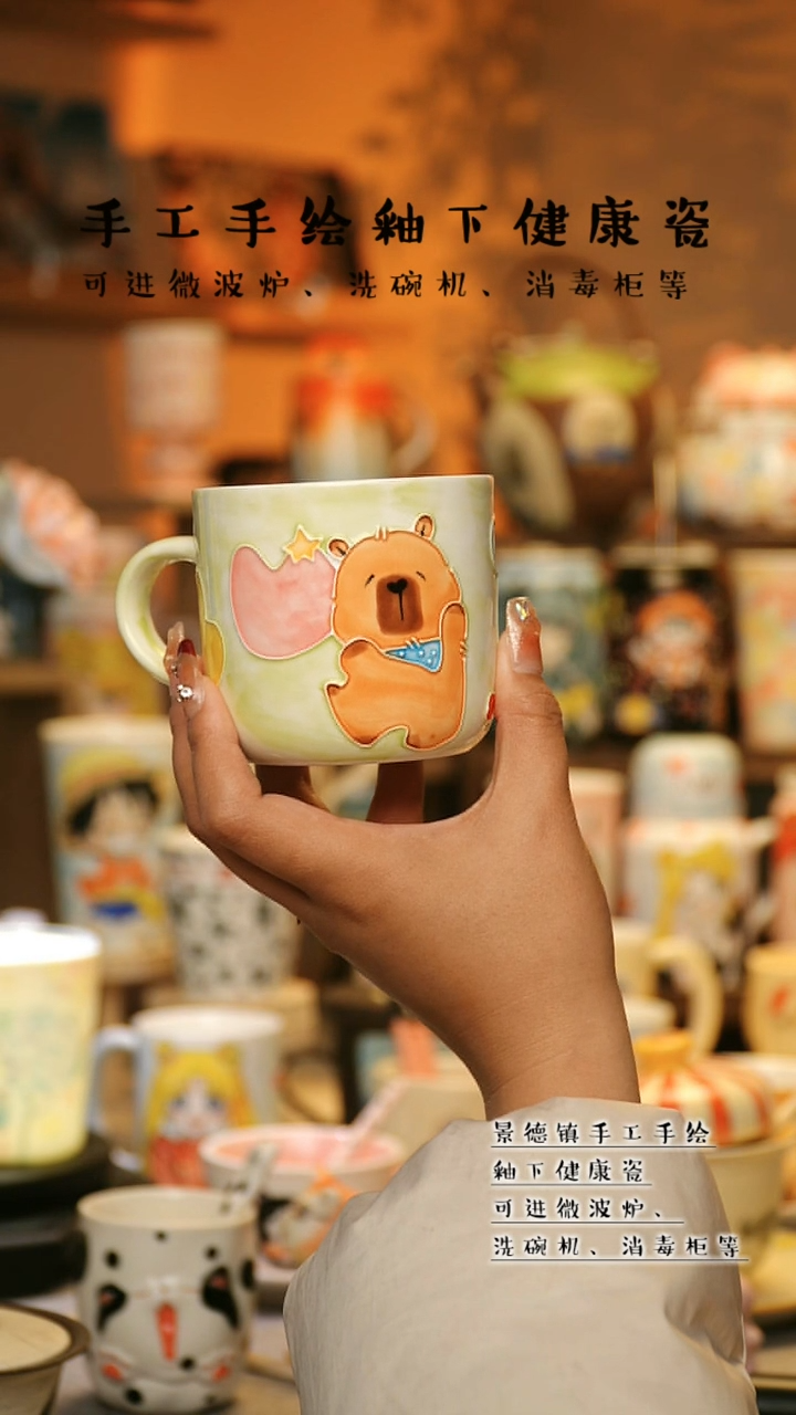 【闪购商品】杯景德镇高温釉下彩陶瓷&A597