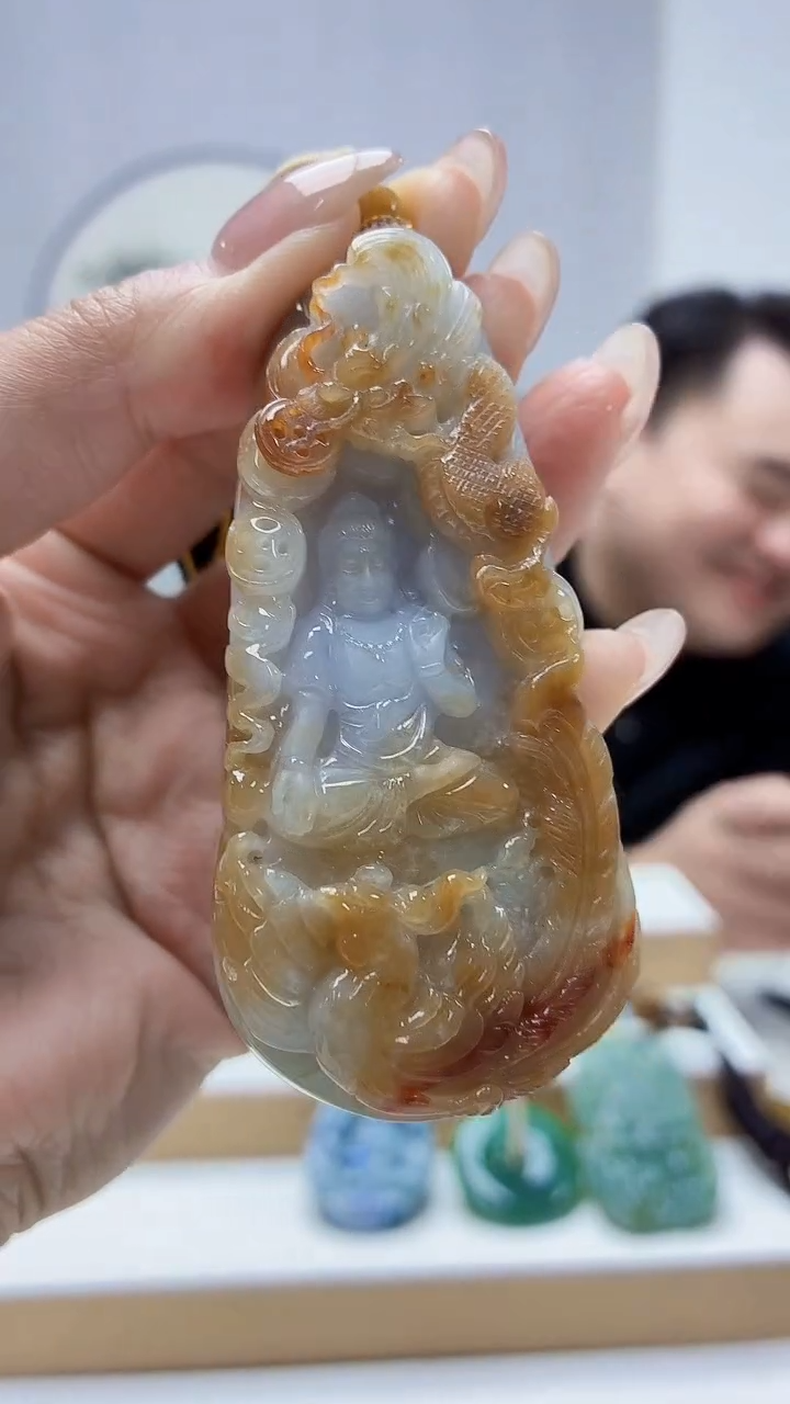 未镶嵌定制翡翠5060MM-毛货挂件79