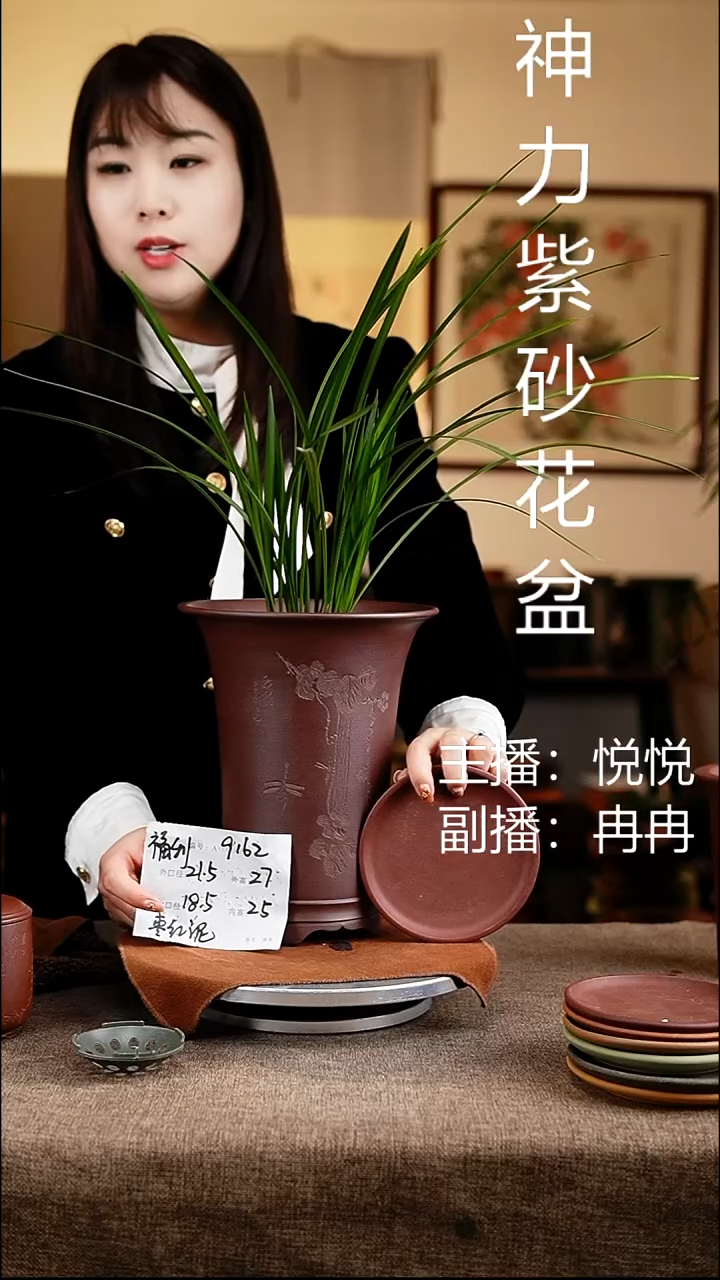 紫砂花盆花卉工艺9162+z