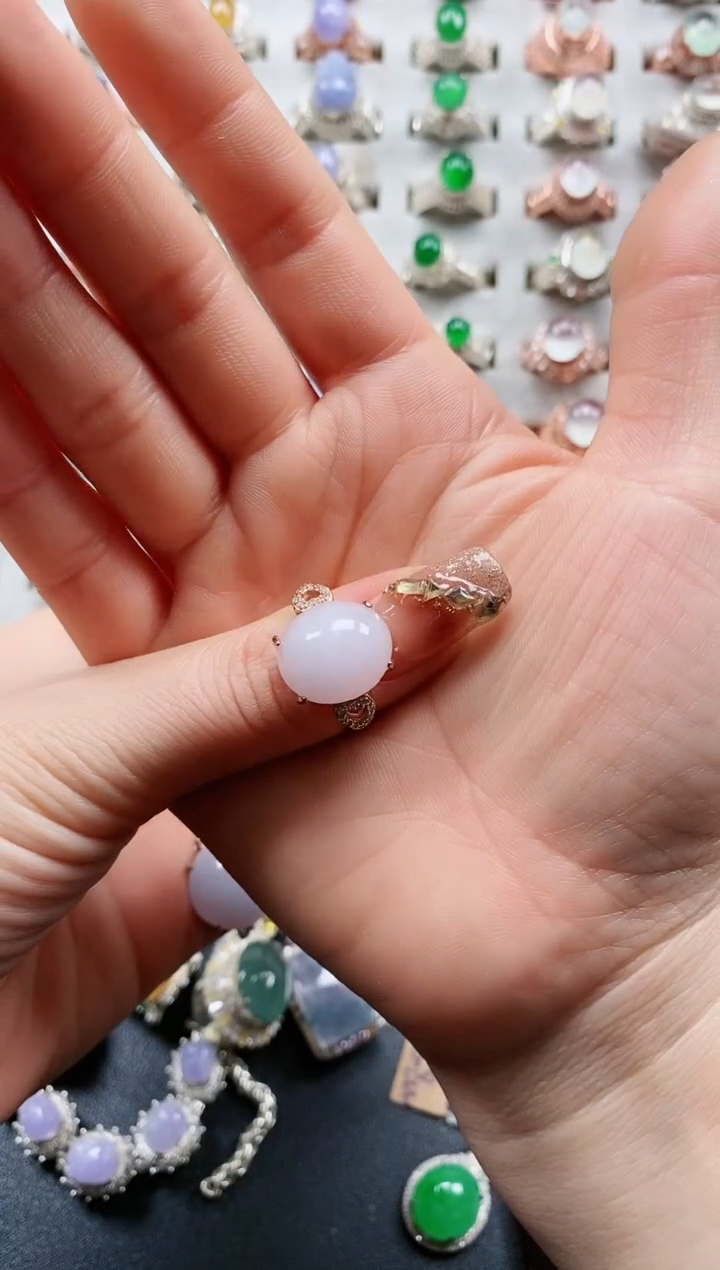 【闪购商品】翡翠戒指银S925镶嵌天然翡翠女戒专场