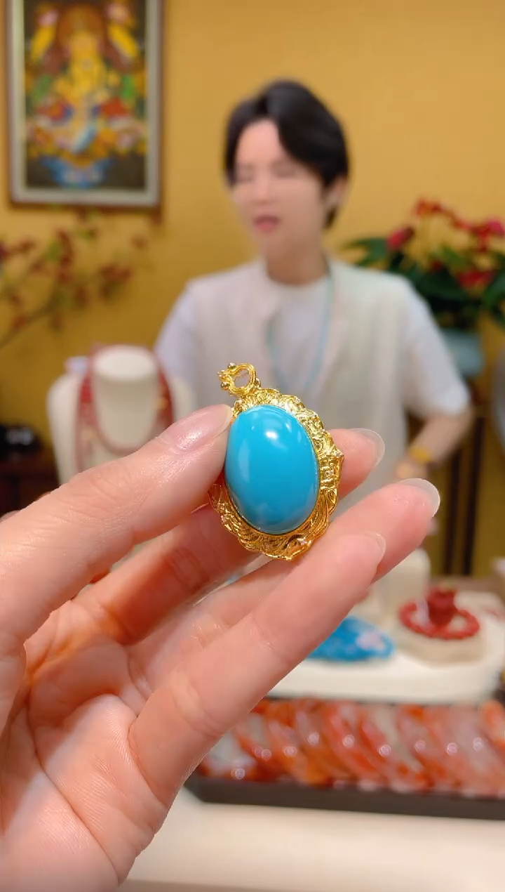 绿松石18K金镶嵌颈饰14@@JH50615048