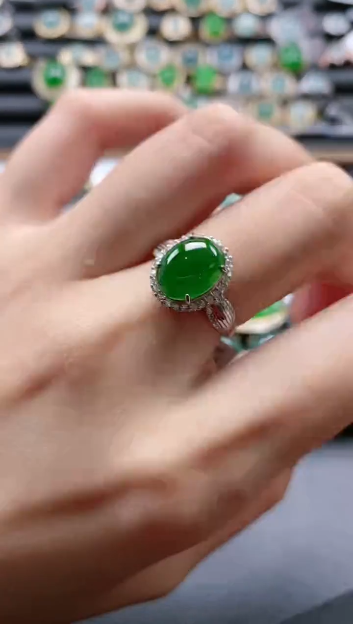 【闪购商品】翡翠戒指银S925镶嵌15511